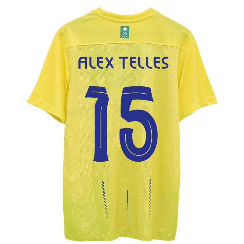 Kinder Alex Telles #15 Gelb Heimtrikot Trikot 2023/24 T-Shirt Belgien