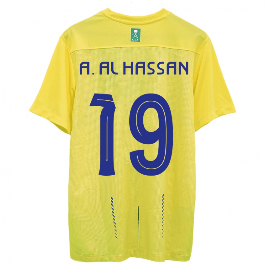 Kinder Ali Al-Hassan #19 Gelb Heimtrikot Trikot 2023/24 T-Shirt Belgien