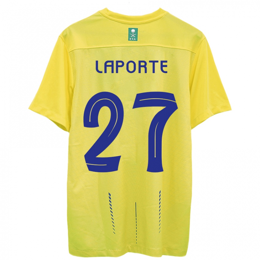Kinder Aymeric Laporte #27 Gelb Heimtrikot Trikot 2023/24 T-Shirt Belgien