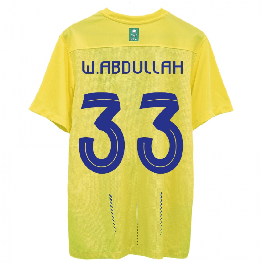 Kinder Waleed Abdullah #33 Gelb Heimtrikot Trikot 2023/24 T-Shirt Belgien