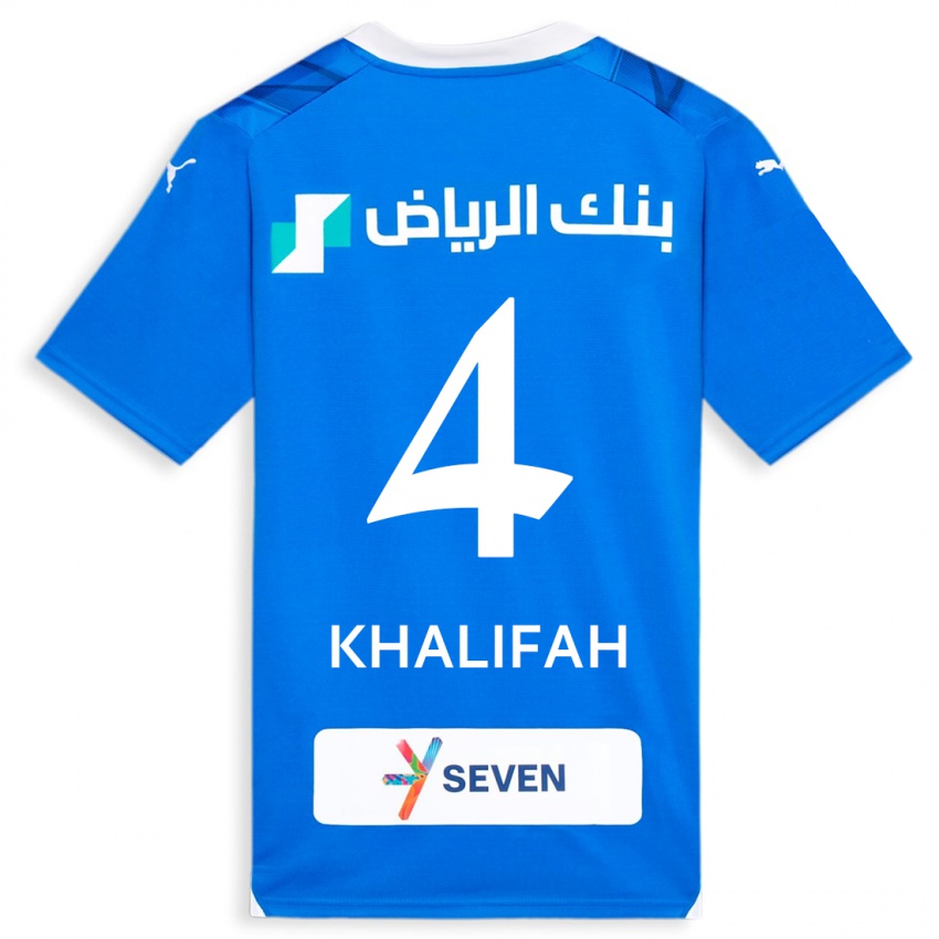 Kinder Khalifah Al-Dawsari #4 Blau Heimtrikot Trikot 2023/24 T-Shirt Belgien