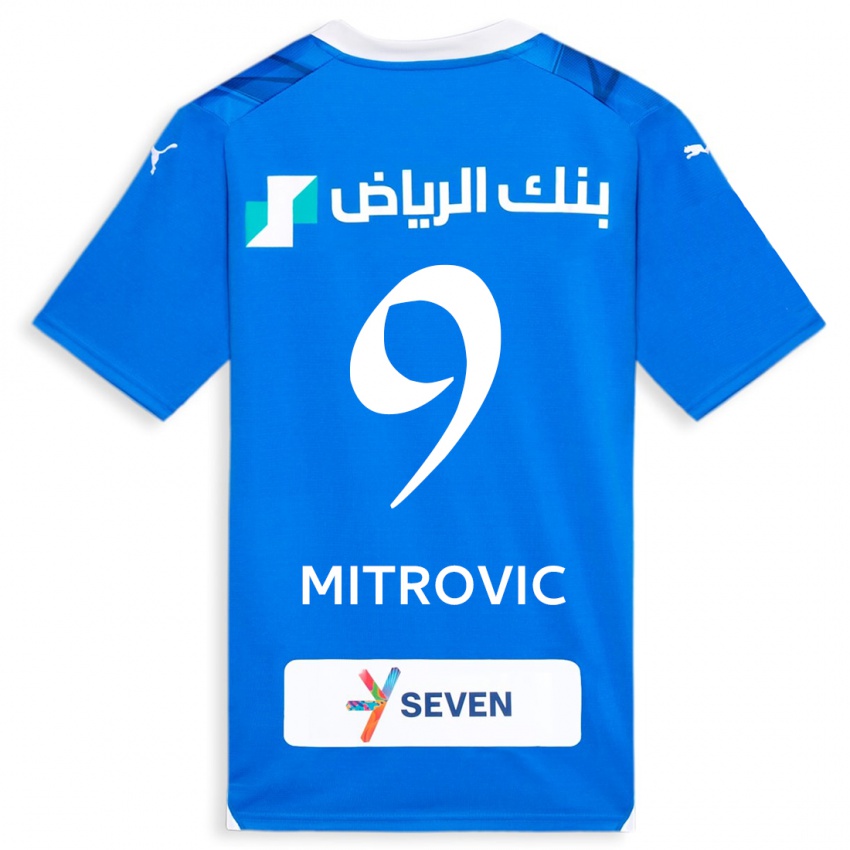 Kinderen Aleksandar Mitrovic #9 Blauw Thuisshirt Thuistenue 2023/24 T-Shirt België