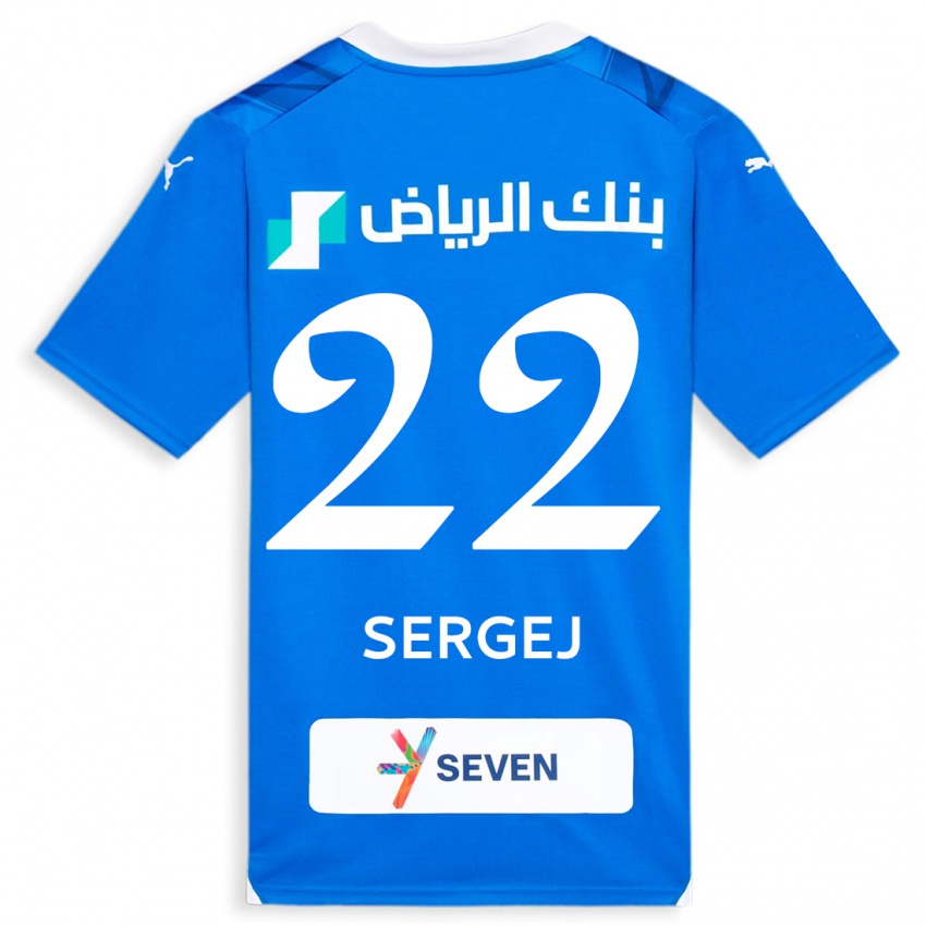 Kinder Sergej Milinkovic-Savic #22 Blau Heimtrikot Trikot 2023/24 T-Shirt Belgien