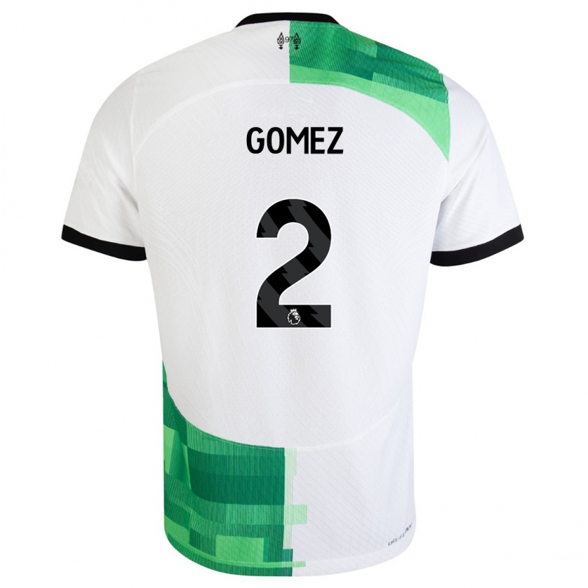 Enfant Maillot Joe Gomez #2 Blanc Vert Tenues Extérieur 2023/24 T-Shirt Belgique