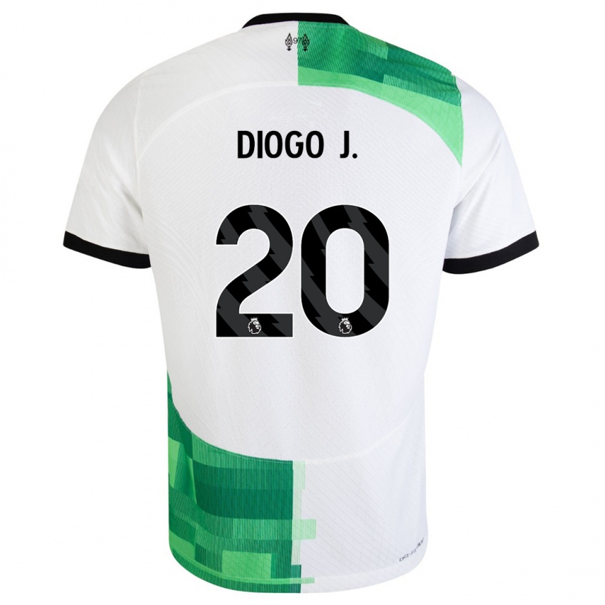 Kinder Diogo Jota #20 Weiß Grün Auswärtstrikot Trikot 2023/24 T-Shirt Belgien