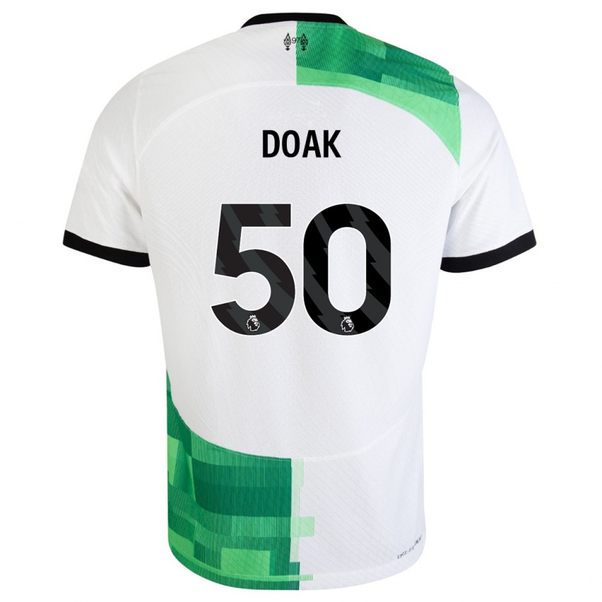 Kinder Ben Doak #50 Weiß Grün Auswärtstrikot Trikot 2023/24 T-Shirt Belgien