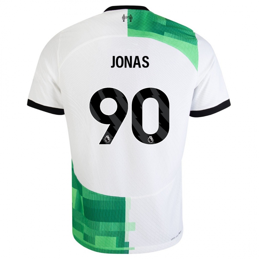 Enfant Maillot Lee Jonas #90 Blanc Vert Tenues Extérieur 2023/24 T-Shirt Belgique