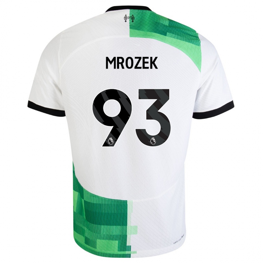Kinderen Fabian Mrozek #93 Wit Groen Uitshirt Uittenue 2023/24 T-Shirt België