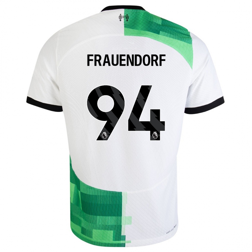 Kinder Melkamu Frauendorf #94 Weiß Grün Auswärtstrikot Trikot 2023/24 T-Shirt Belgien
