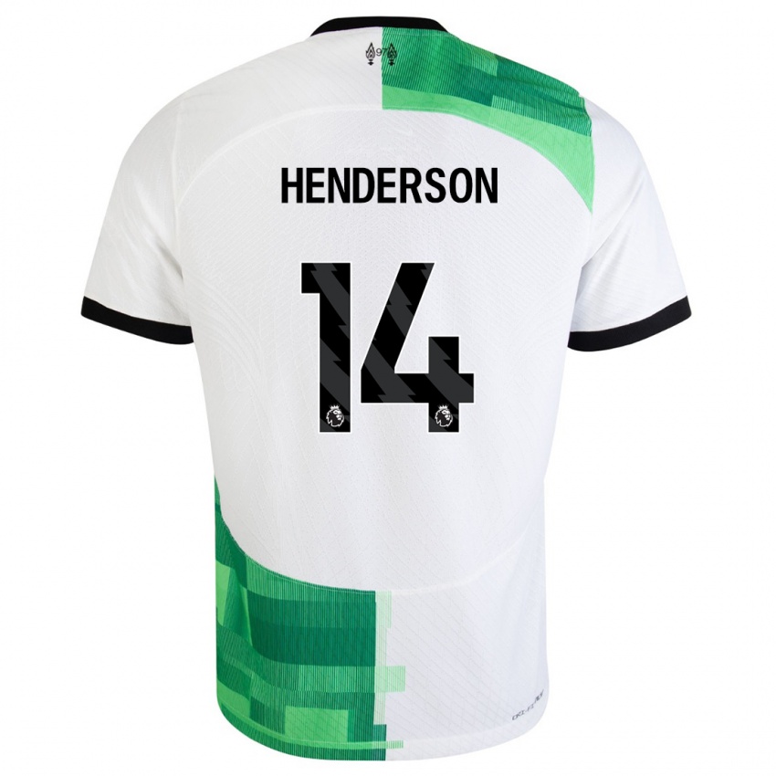 Kinderen Henderson #14 Wit Groen Uitshirt Uittenue 2023/24 T-Shirt België