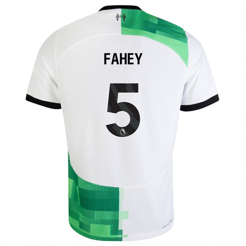 Kinder Niamh Fahey #5 Weiß Grün Auswärtstrikot Trikot 2023/24 T-Shirt Belgien