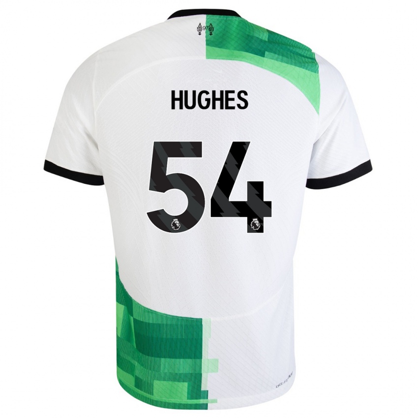 Kinderen Liam Hughes #54 Wit Groen Uitshirt Uittenue 2023/24 T-Shirt België