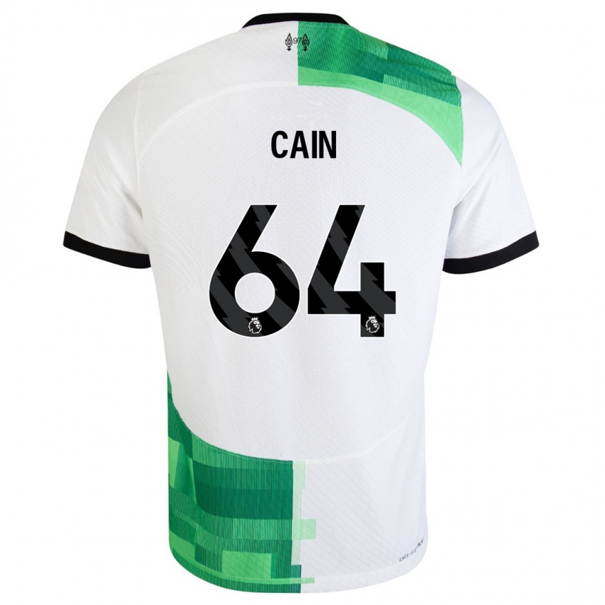 Kinderen Jake Cain #64 Wit Groen Uitshirt Uittenue 2023/24 T-Shirt België
