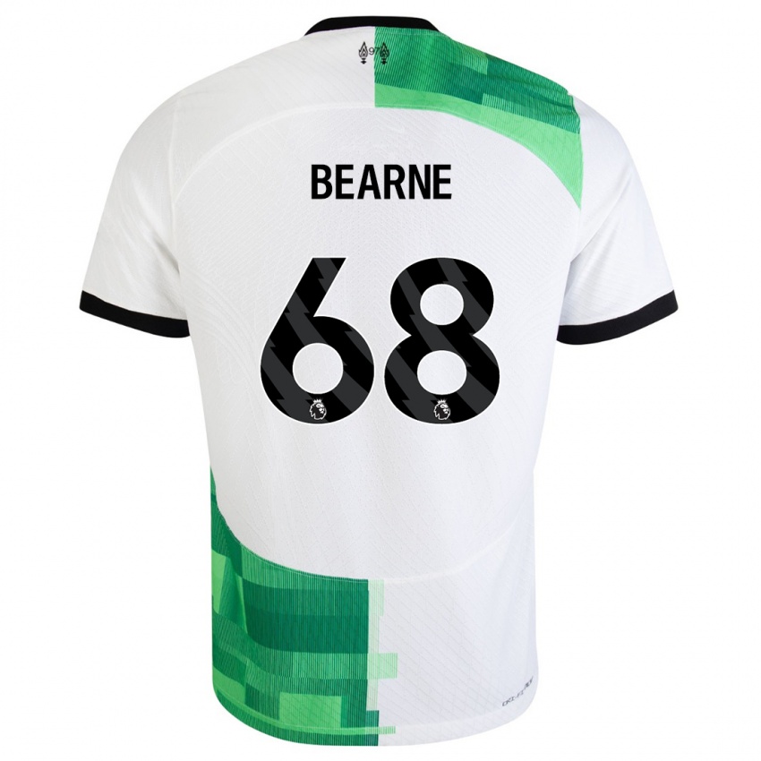 Kinder Jack Bearne #68 Weiß Grün Auswärtstrikot Trikot 2023/24 T-Shirt Belgien