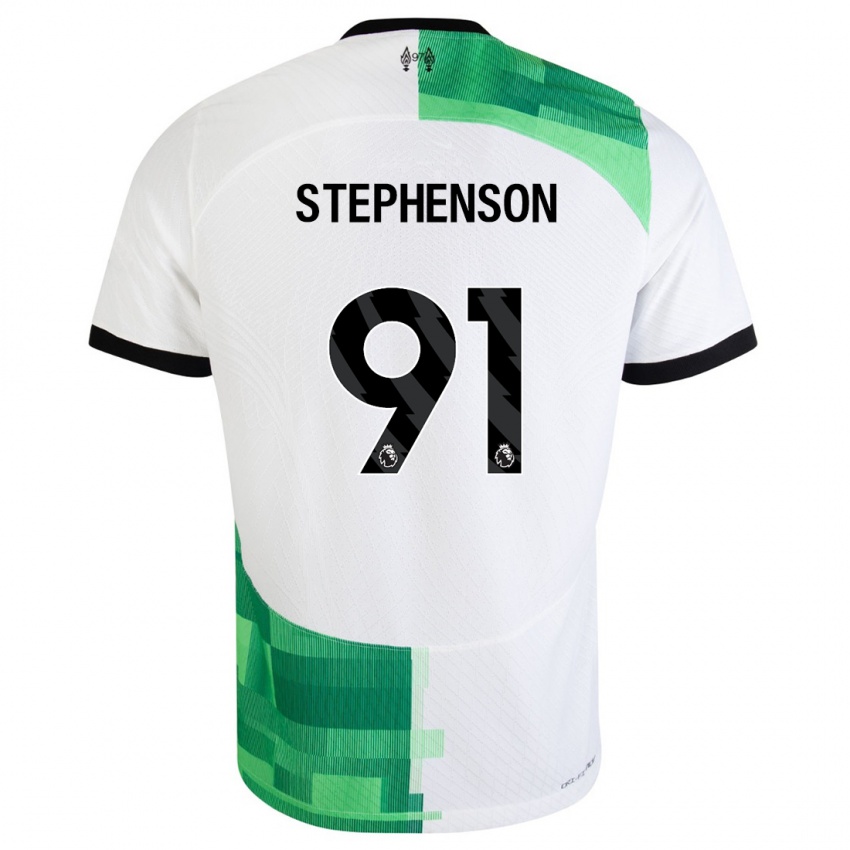 Kinder Luca Stephenson #91 Weiß Grün Auswärtstrikot Trikot 2023/24 T-Shirt Belgien
