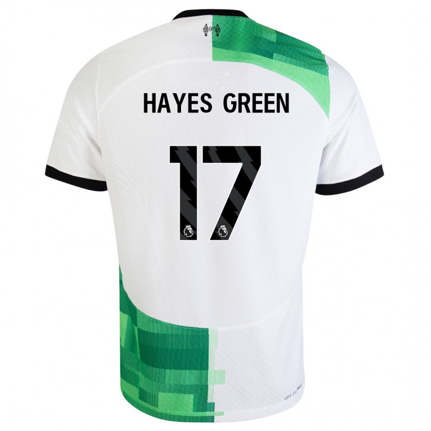 Kinder Charlie Hayes-Green #17 Weiß Grün Auswärtstrikot Trikot 2023/24 T-Shirt Belgien