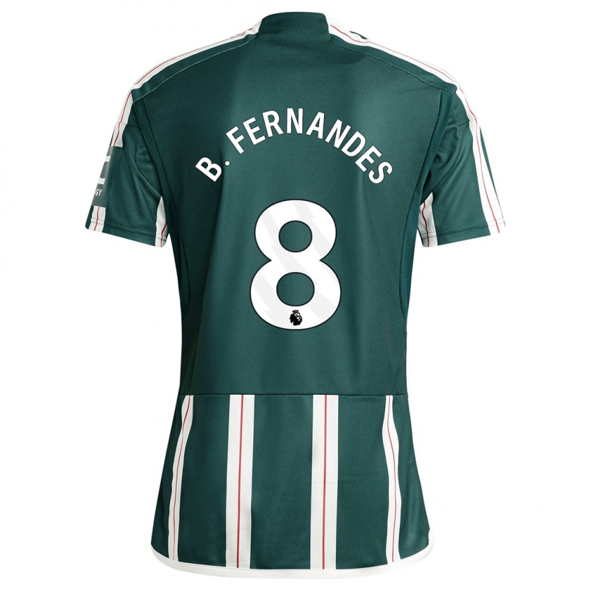 Kinder Bruno Fernandes #8 Dunkelgrün Auswärtstrikot Trikot 2023/24 T-Shirt Belgien