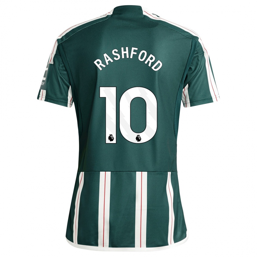 Kinder Marcus Rashford #10 Dunkelgrün Auswärtstrikot Trikot 2023/24 T-Shirt Belgien