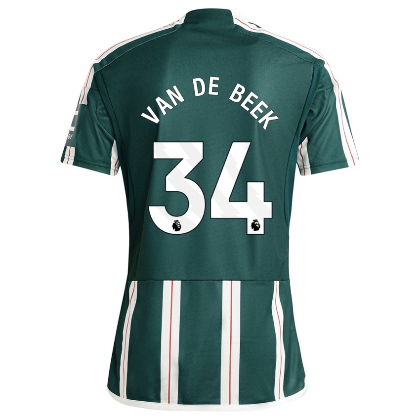 Kinder Donny Van De Beek #34 Dunkelgrün Auswärtstrikot Trikot 2023/24 T-Shirt Belgien