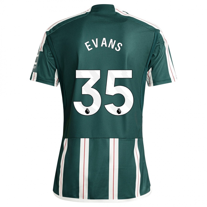 Kinder Jonny Evans #35 Dunkelgrün Auswärtstrikot Trikot 2023/24 T-Shirt Belgien