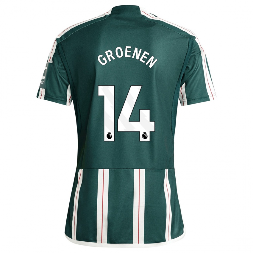 Kinder Jackie Groenen #14 Dunkelgrün Auswärtstrikot Trikot 2023/24 T-Shirt Belgien
