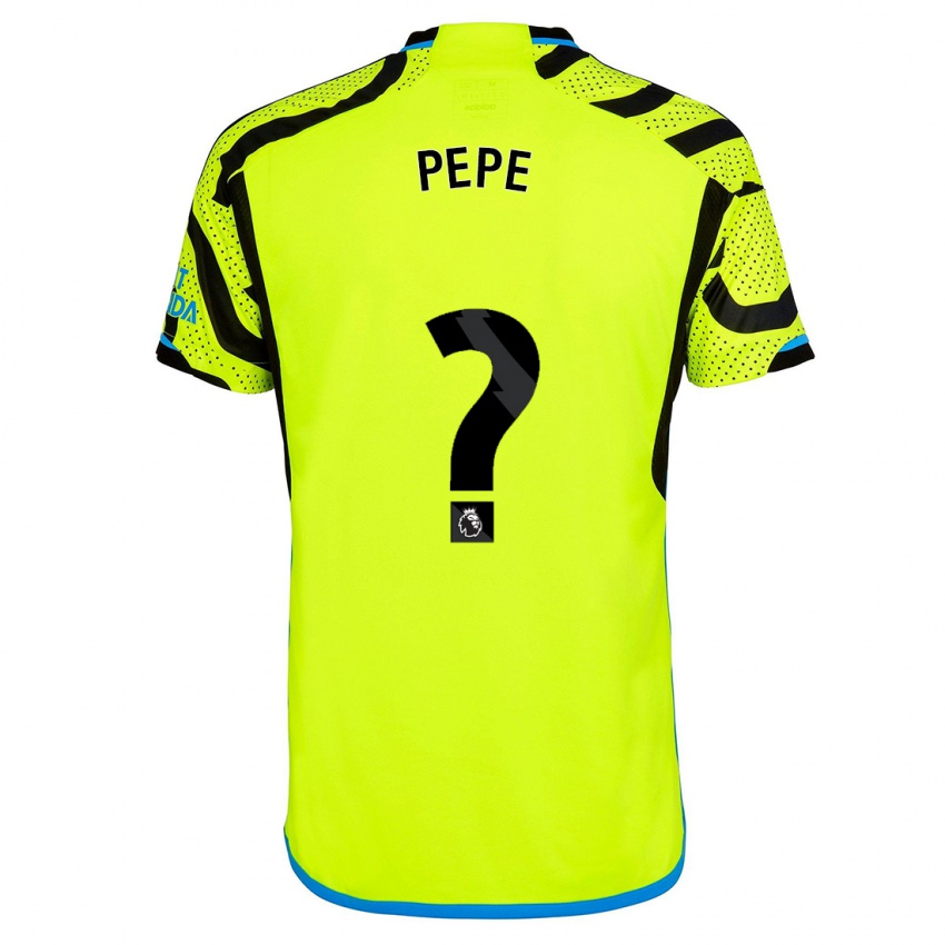 Kinder Nicolas Pepe #0 Gelb Auswärtstrikot Trikot 2023/24 T-Shirt Belgien