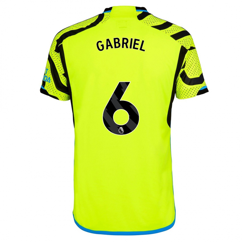 Kinder Gabriel Magalhaes #6 Gelb Auswärtstrikot Trikot 2023/24 T-Shirt Belgien