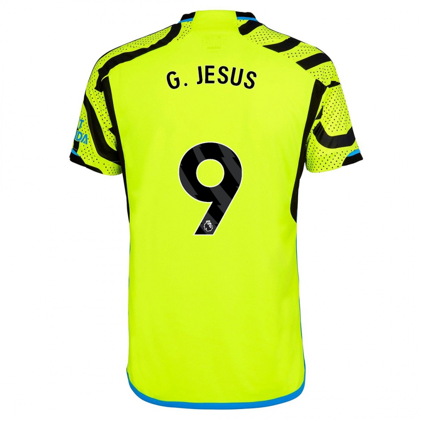 Kinder Gabriel Jesus #9 Gelb Auswärtstrikot Trikot 2023/24 T-Shirt Belgien