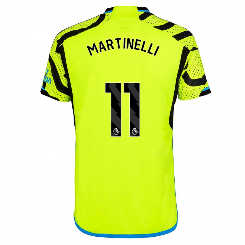 Kinder Gabriel Martinelli #11 Gelb Auswärtstrikot Trikot 2023/24 T-Shirt Belgien