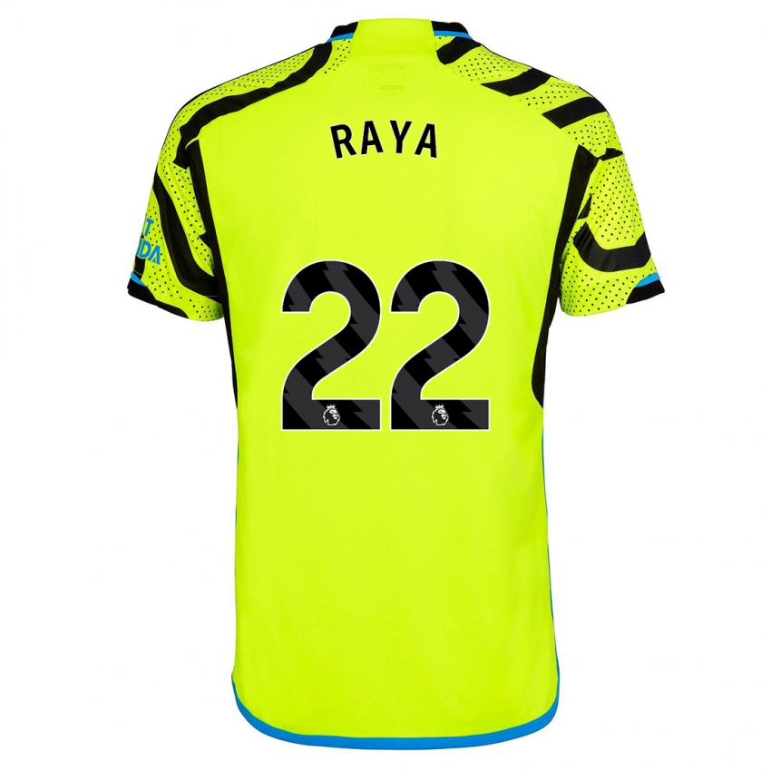 Kinder David Raya #22 Gelb Auswärtstrikot Trikot 2023/24 T-Shirt Belgien