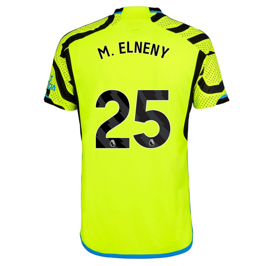 Kinder Mohamed Elneny #25 Gelb Auswärtstrikot Trikot 2023/24 T-Shirt Belgien
