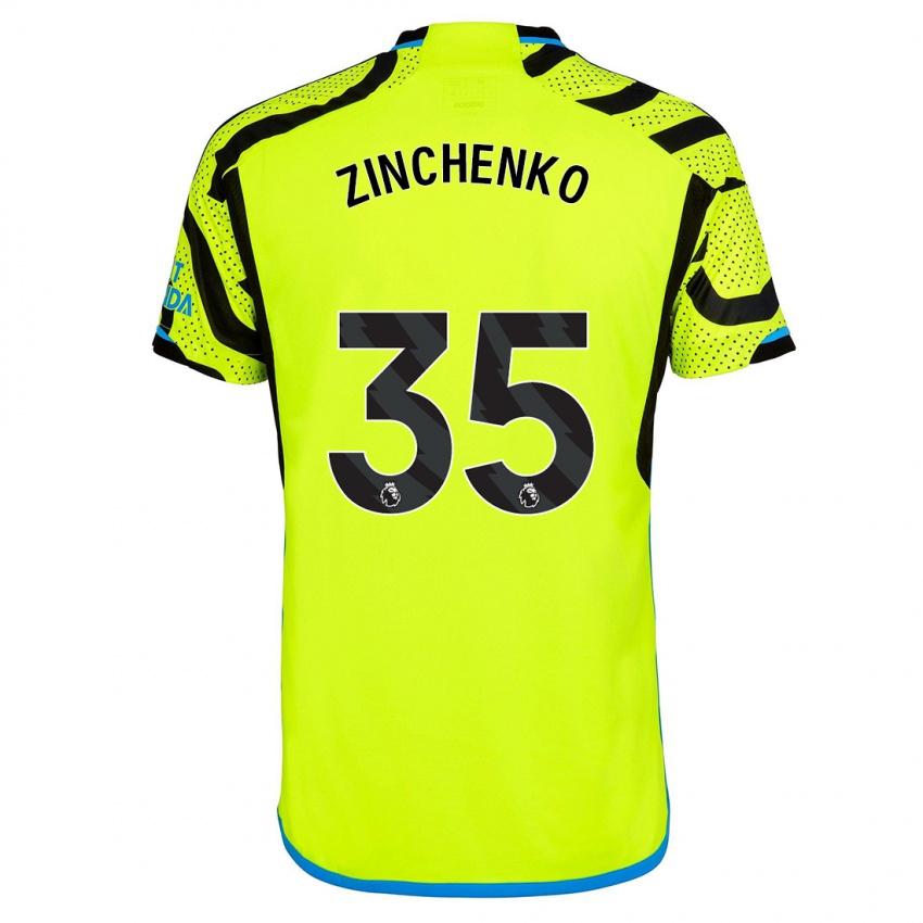 Kinder Oleksandr Zinchenko #35 Gelb Auswärtstrikot Trikot 2023/24 T-Shirt Belgien