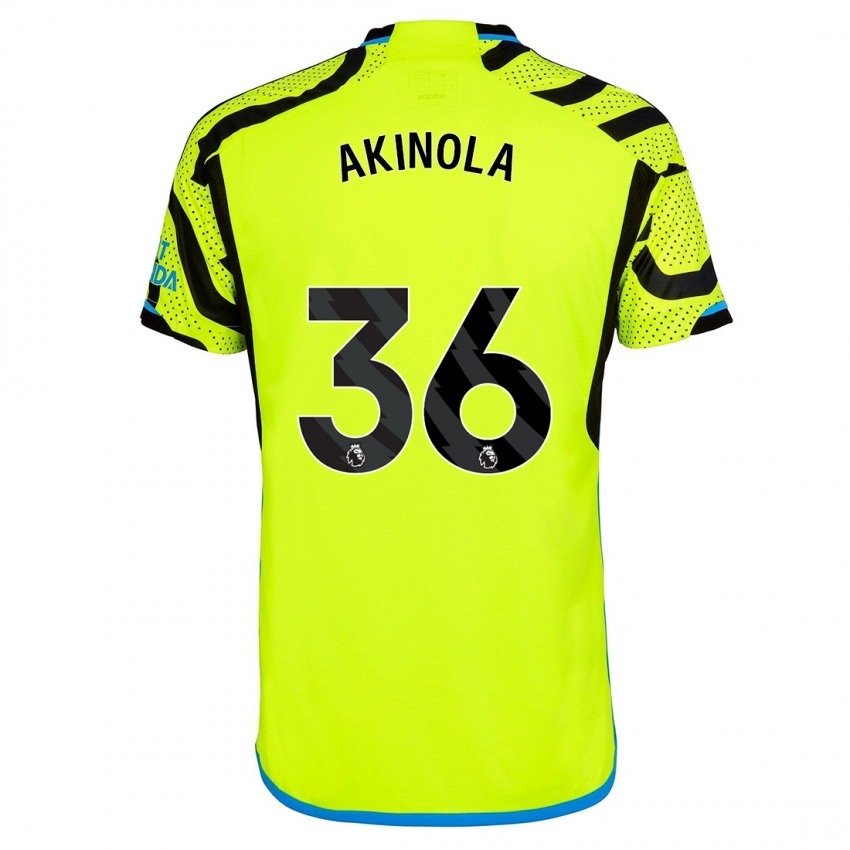 Kinder Tim Akinola #36 Gelb Auswärtstrikot Trikot 2023/24 T-Shirt Belgien