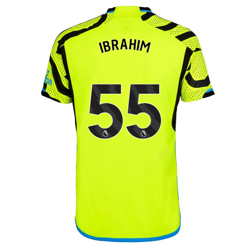 Kinder Bradley Ibrahim #55 Gelb Auswärtstrikot Trikot 2023/24 T-Shirt Belgien