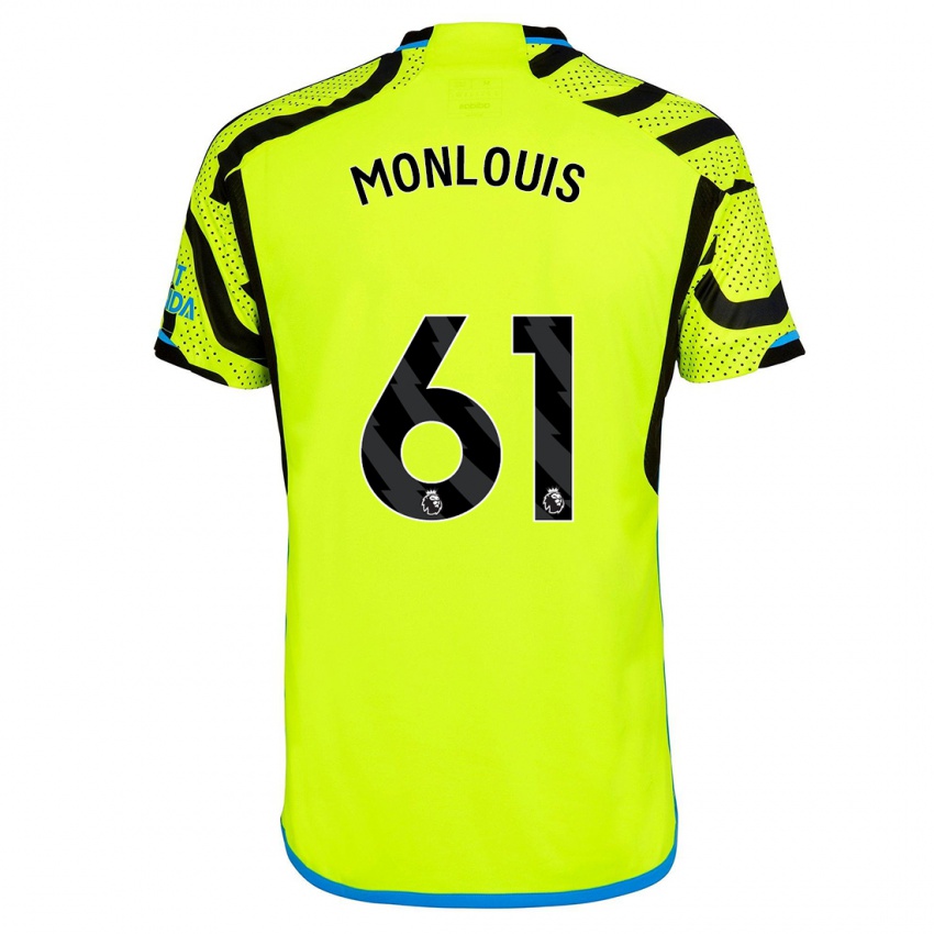 Kinder Zane Monlouis #61 Gelb Auswärtstrikot Trikot 2023/24 T-Shirt Belgien