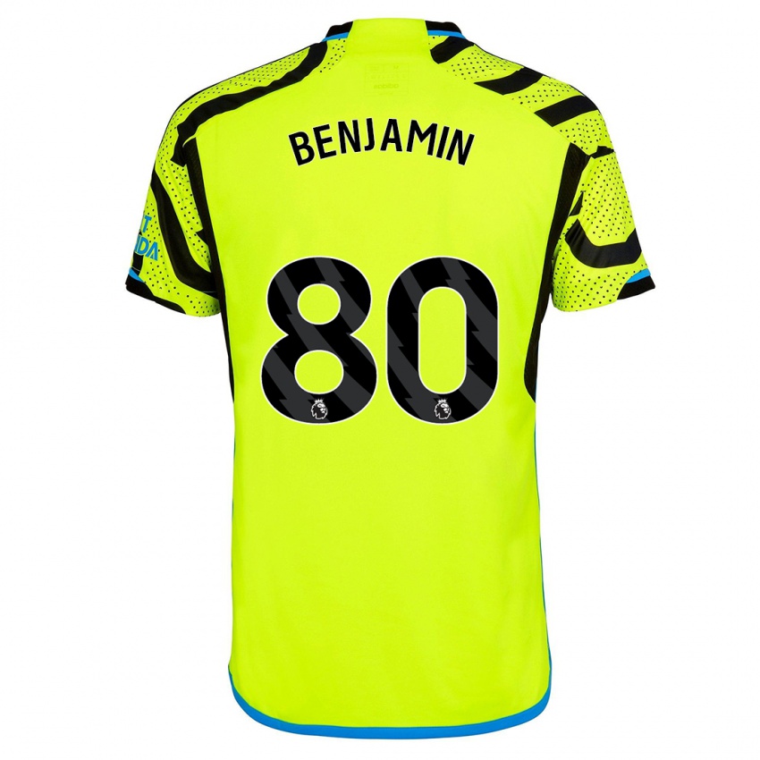 Kinder Omari Benjamin #80 Gelb Auswärtstrikot Trikot 2023/24 T-Shirt Belgien