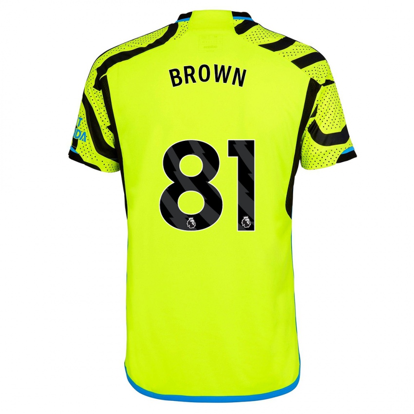 Kinder Luis Brown #81 Gelb Auswärtstrikot Trikot 2023/24 T-Shirt Belgien