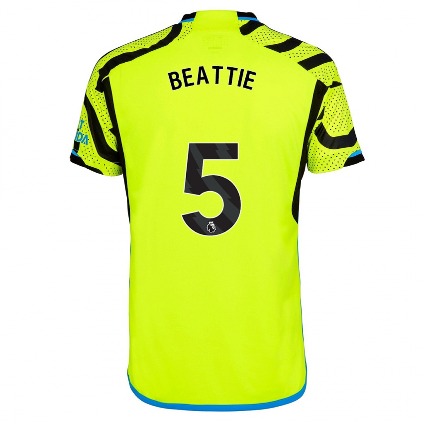 Kinder Jen Beattie #5 Gelb Auswärtstrikot Trikot 2023/24 T-Shirt Belgien