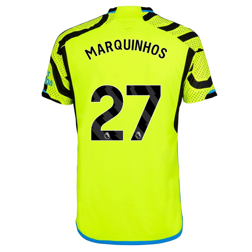 Kinder Marquinhos #27 Gelb Auswärtstrikot Trikot 2023/24 T-Shirt Belgien