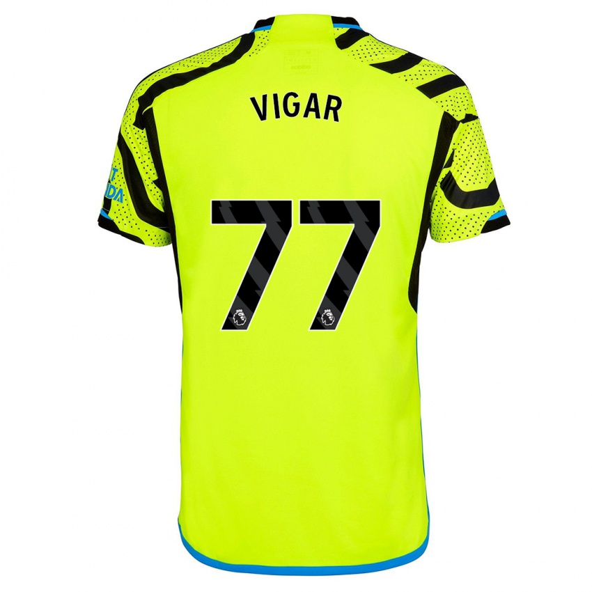 Kinder Billy Vigar #77 Gelb Auswärtstrikot Trikot 2023/24 T-Shirt Belgien