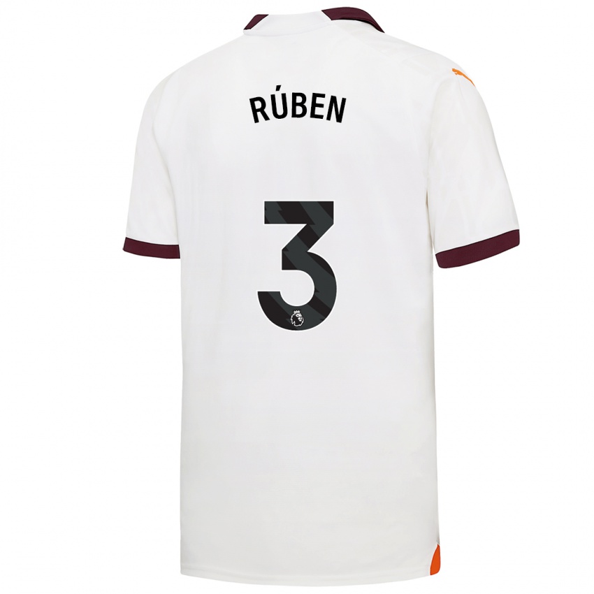 Kinder Ruben Dias #3 Weiß Auswärtstrikot Trikot 2023/24 T-Shirt Belgien
