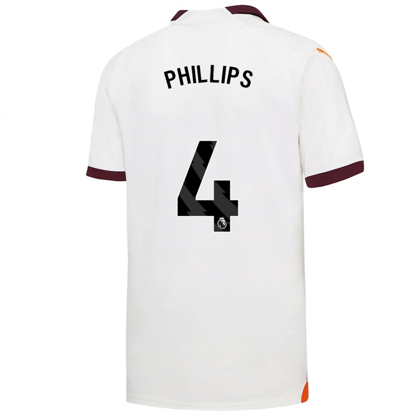 Kinder Kalvin Phillips #4 Weiß Auswärtstrikot Trikot 2023/24 T-Shirt Belgien