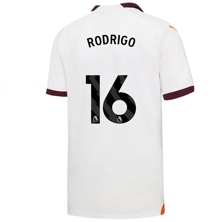 Kinder Rodrigo Hernandez #16 Weiß Auswärtstrikot Trikot 2023/24 T-Shirt Belgien