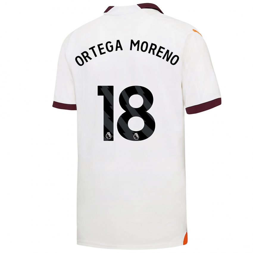 Kinder Stefan Ortega Moreno #18 Weiß Auswärtstrikot Trikot 2023/24 T-Shirt Belgien