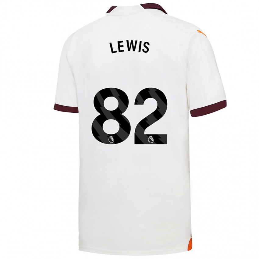 Kinder Rico Lewis #82 Weiß Auswärtstrikot Trikot 2023/24 T-Shirt Belgien