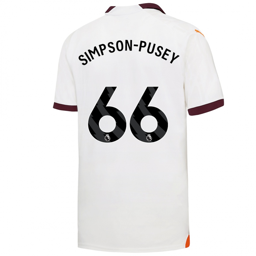 Kinder Jahmai Simpson-Pusey #66 Weiß Auswärtstrikot Trikot 2023/24 T-Shirt Belgien