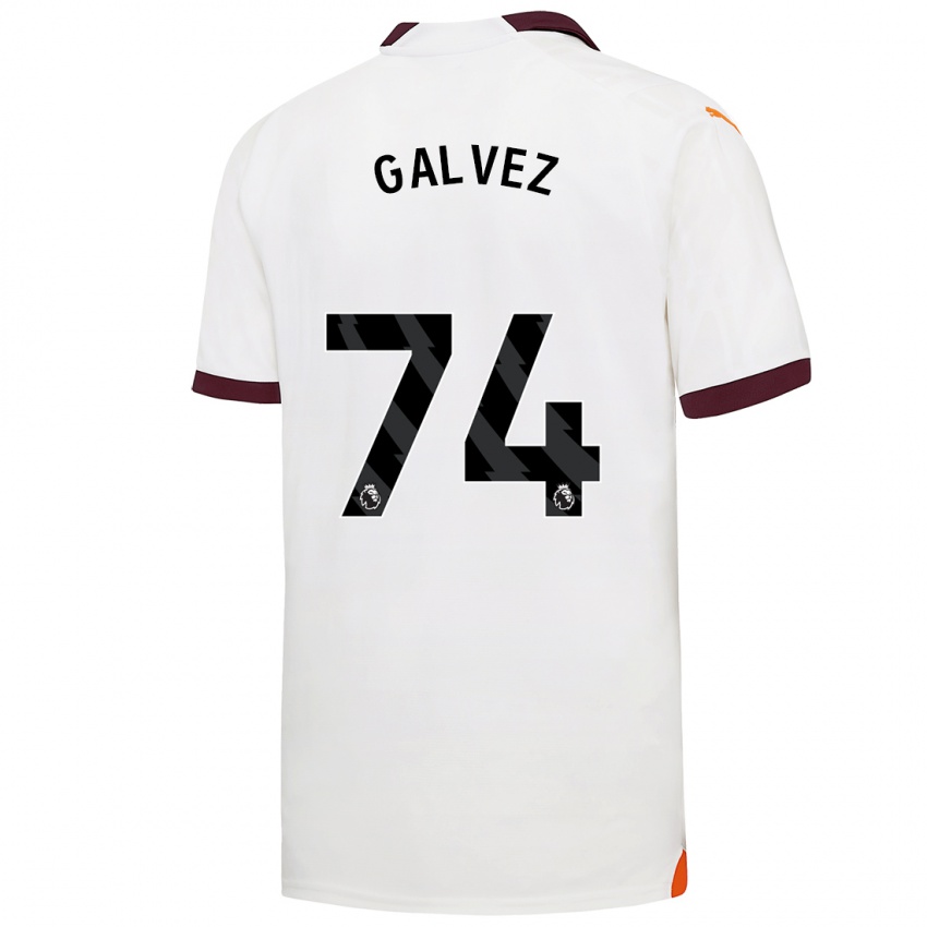 Kinderen Tomas Galvez #74 Wit Uitshirt Uittenue 2023/24 T-Shirt België