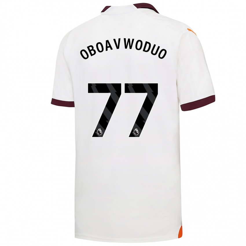 Kinder Justin Oboavwoduo #77 Weiß Auswärtstrikot Trikot 2023/24 T-Shirt Belgien