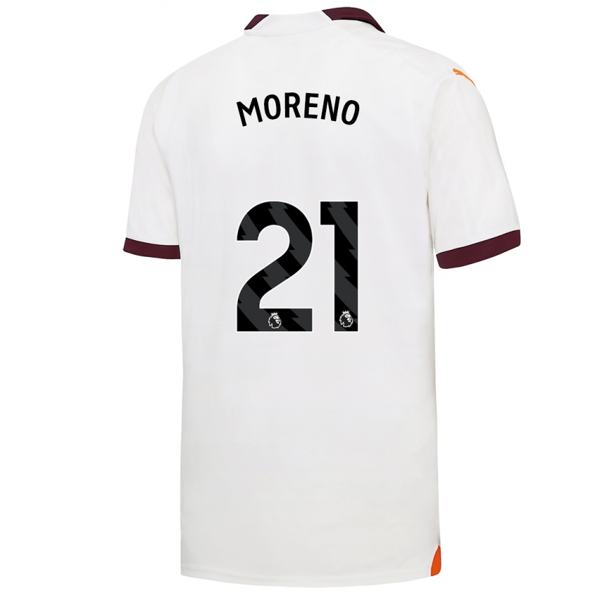 Kinder Marlos Moreno #21 Weiß Auswärtstrikot Trikot 2023/24 T-Shirt Belgien
