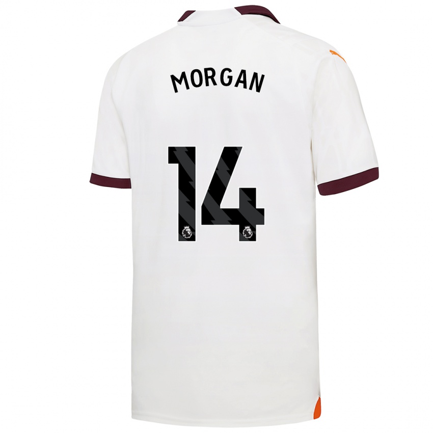 Kinder Esme Morgan #14 Weiß Auswärtstrikot Trikot 2023/24 T-Shirt Belgien